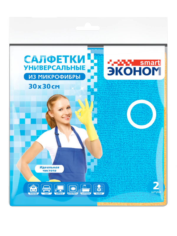 Микрофибра салфетка Эконом smart 30х30 80*20 №2