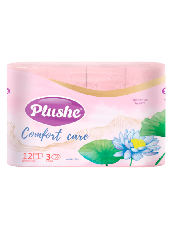 Плюше Туал бум Комфорт 12 рул. 3сл. 12 шт ароматиз. Розовый 