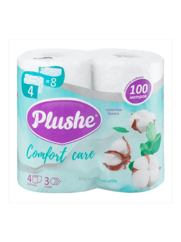 Плюше Туал бум Комфорт 4 рул. 3сл. 25м 10шт Белая 