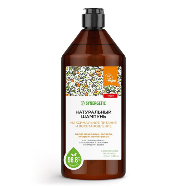 Синергетик Шамп д/волос 400 мл бессульфатный, Максим питание и восстановление