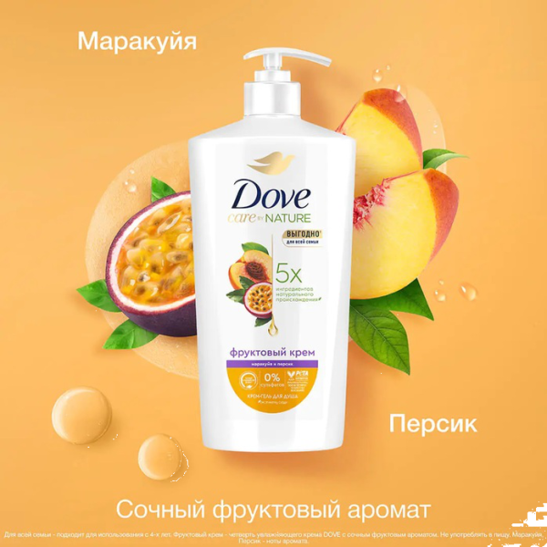 Крем Гель д/душа Дав 610 мл Маракуйя и Персик