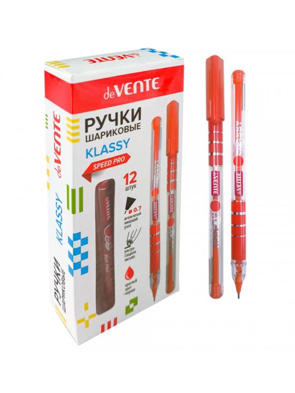 Ручка шар масл 0,7 игольч прозр корп Klassy Speed Pro deVENTE однораз 5073528 красн