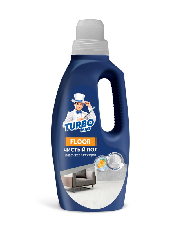 Универсальное моющее средство «TURBOMAG» д/пола  FLOOR ORANGE, 1000 мл.СП