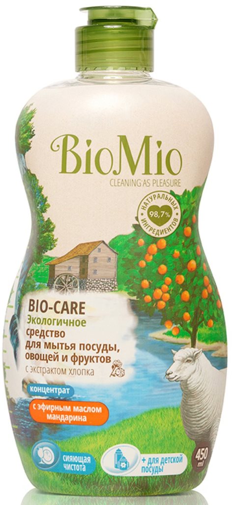 Жид-сть д/мытья пос БиоМио Bio-Care 450 мл Экологическое Мандарин