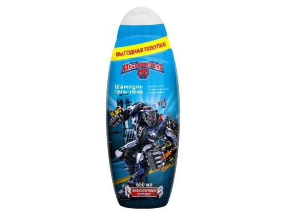 Мегамонстры Шампунь-гель-пена детский 3в1, 650 мл
