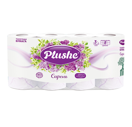 Плюше Туал бум Делюкс 8 рул. 3сл. Сирень