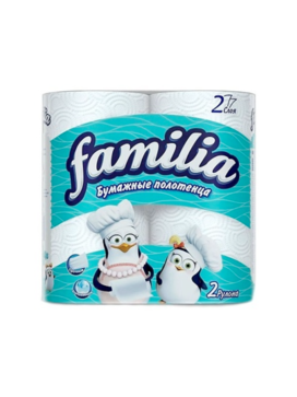 Фамилия Полотенце бумаж Классик Белая 2-х сл/2 рул