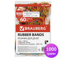 Резинка банковская 1000г диаметр 60мм KLERK 206357 ассорти