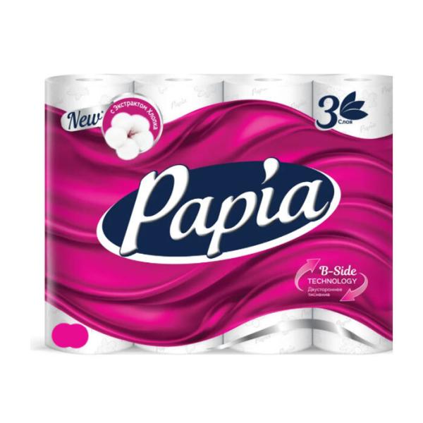 Папия Туал бум 3х-сл. 12шт Белая (7)