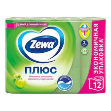 Зева Туал бум Плюс 2-сл Яблоко 12 шт