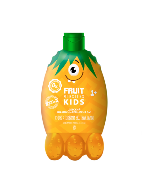 Фрутомонстры Шампунь-гель-пена 3в1 Ананас 400мл