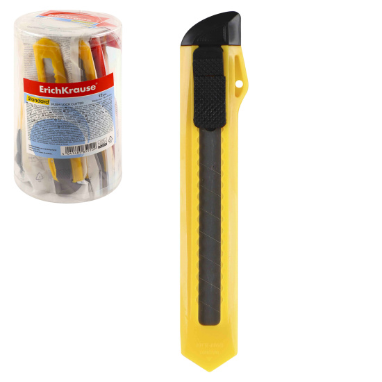 Нож канцелярский 18 мм фиксатор Erich Krause 19145 европодвес