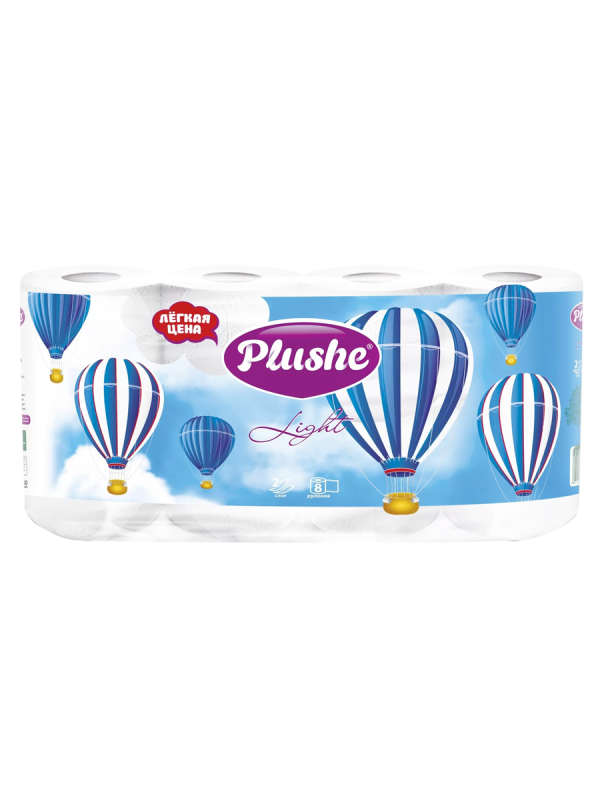 Плюше Туал бум Супер лайт 8 рул. 2сл. 12.5 метров белая