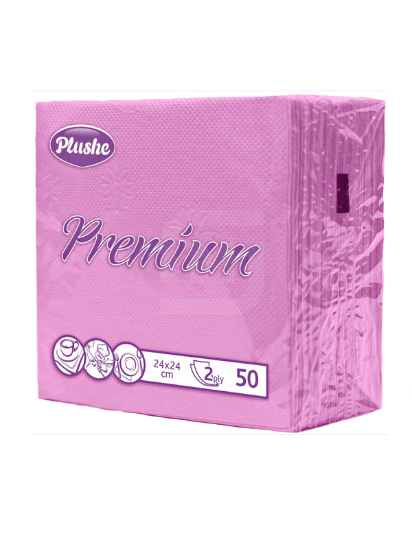 Плюше Салфетка бумажная 2-сл 50л Ассорти Премиум интенсив
