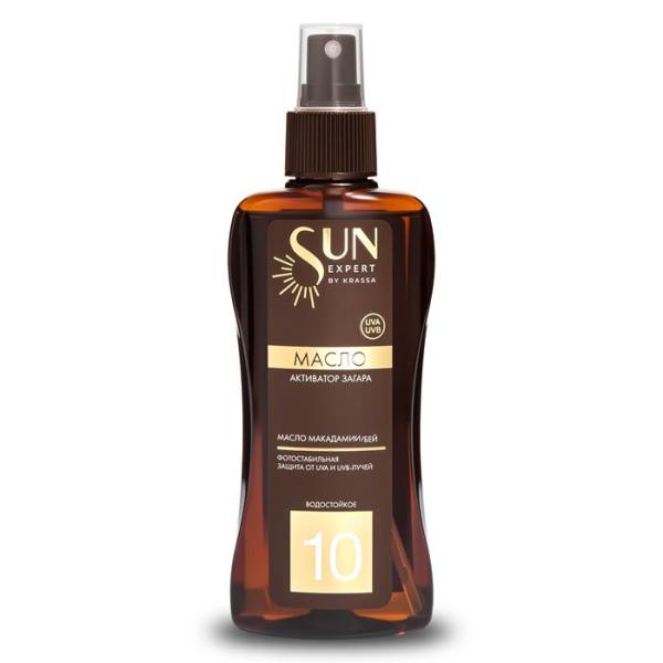 Масло - Активатор загара SPF 10, 180 мл с маслом Макадамии/SUN EXPERT Красса