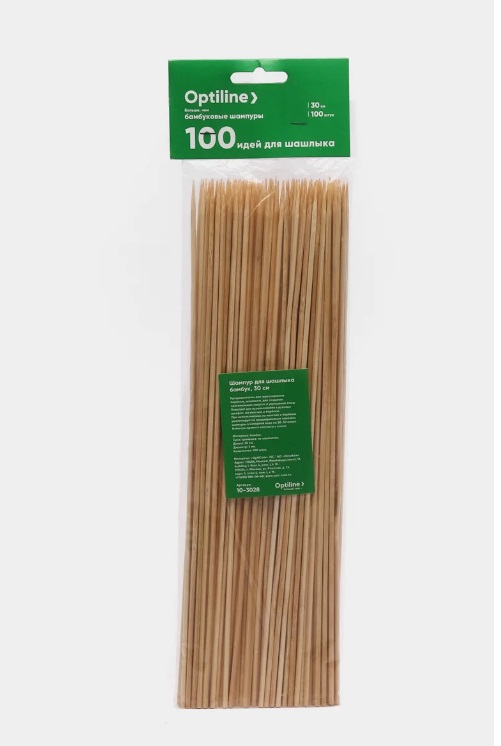 Шампура для шашлыка Optiline бамбук 30см (100шт/уп - 100уп/пак) 