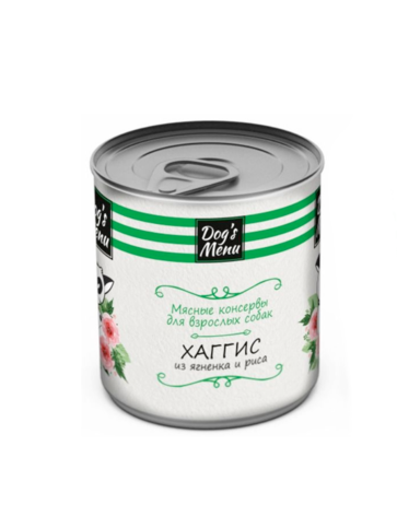 Корм для собак Dog`s Menu 750 г взрослых хаггис из ягненка и риса,консервы 1х9 