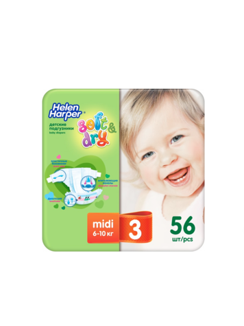 Подгузники Хелен Харпер Soft & Dry Midi (№3) 56шт
