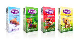 Плюше Носовые платочки Делюкс 3-х сл. Детские 1уп/10шт