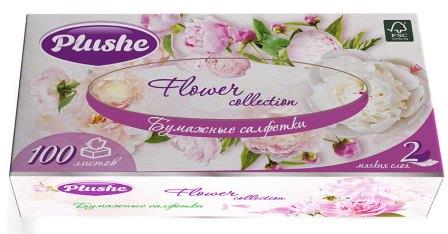 Плюше Салфетка бумажная 2-сл 100л в коробке