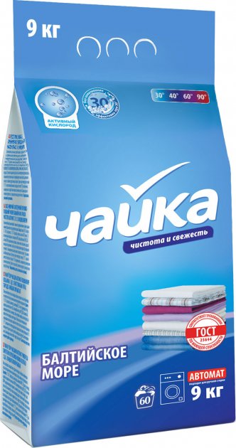 Чайка Порошок д/стирки универс авт Балтийское море 9 кг