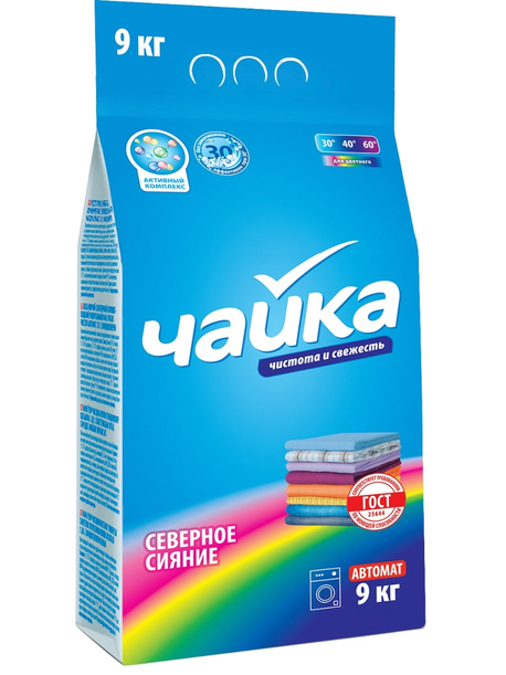 Чайка Порошок д/стирки универс авт Северное сияние 9 кг