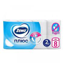 Зева Туал бум Плюс 2-сл Белая 8 шт