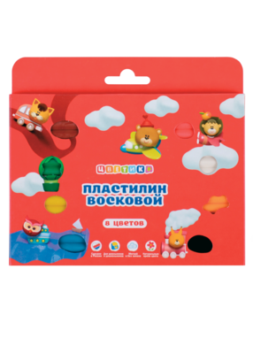 Пластилин 8цв. 120гр Невская палитра Цветик восковой со стеком картонная коробка 3241696