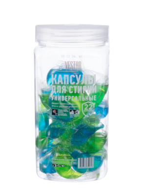 Капсулы д/стирки ВЕСТАР БАНКА Универсальные (сине-зеленые) 22шт