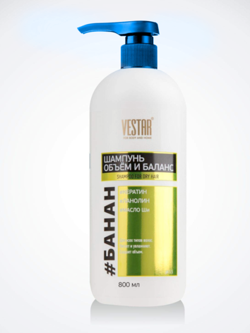 Шампунь ВЕСТАР ФЛ для всех типов волос сульфатный #Банан 0,8 л