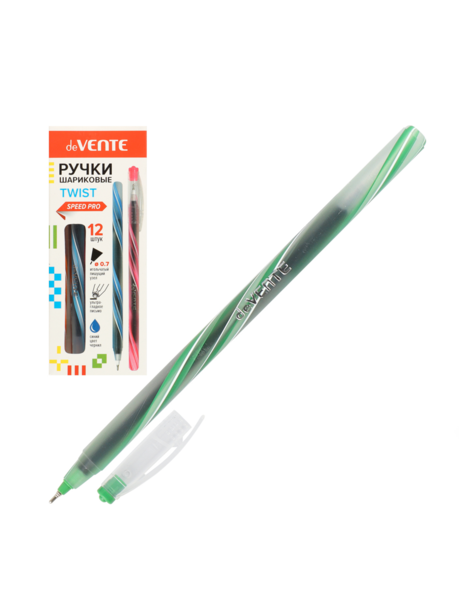 Ручка шар масл 0,7 игольч тонир корп Twist Speed Pro deVENTE однораз 5073456 син ассорти 4 вида