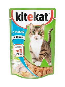 Корм КитиКет пауч рыба в соусе 28*85 г