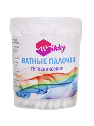 Ватные палочки Wikky круглая банка 100 шт/24