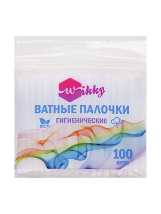 Ватные палочки Wikky п/э 100 шт/52