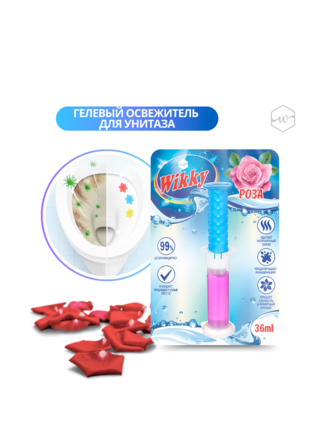 Гелиевый стик для унитаза Wikky 36 мл Роза/72