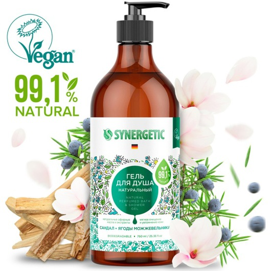 Синергетик Гель д/душа 750 мл Сандал и ягоды можжевельника 