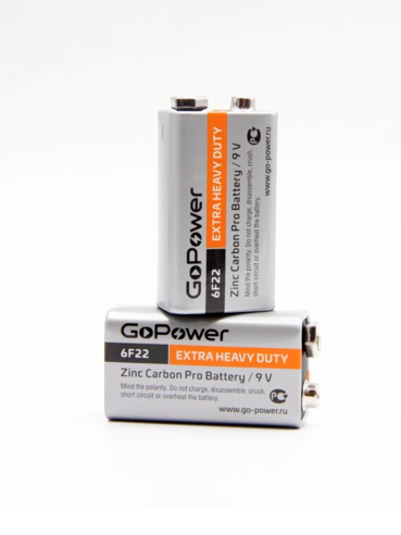 Бат. GoPower Крона 6F22 