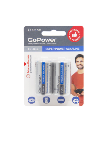 Бат. GoPower ULTRA LR14 премиум ( цена за 2 шт)