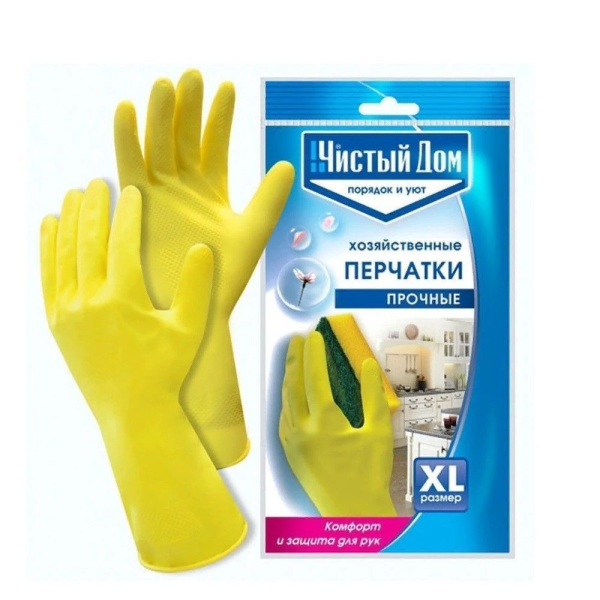 Чистый дом Перчатки латексные хозяйственные ХL [06-895]