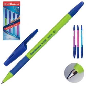 Ручка шар R-301 NEON Stisk&Grip ЕК 42751 син (50 шт.)