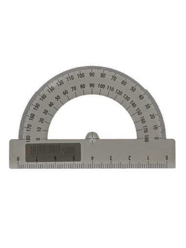 Транспортир 180гр 8см пластиковый Проф-Пресс ТР-6016 тонированный черный