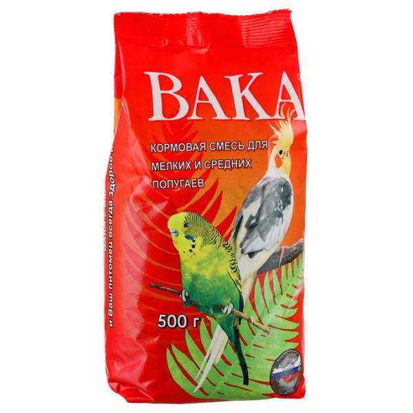 Корм Вака д/мелких и сред. попугаев 500 г п/э зеленый попугай