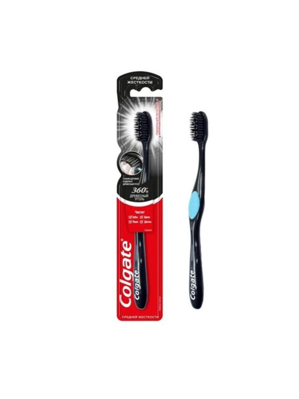 Колгейт Зуб щётка 360º 1 шт древесный уголь, средняя 