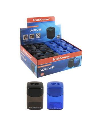 Точилка пластиковая 2 отверстия 35*55мм контейнер Smart & Sharp Erich Krause