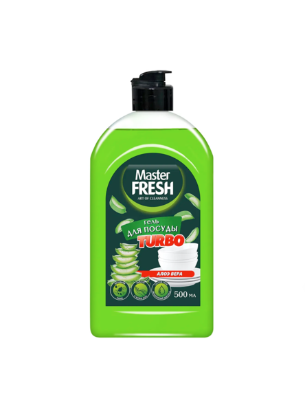 Гель д/мытья посуды Мастер Фреш TURBO АЛОЭ 500мл, флип топ