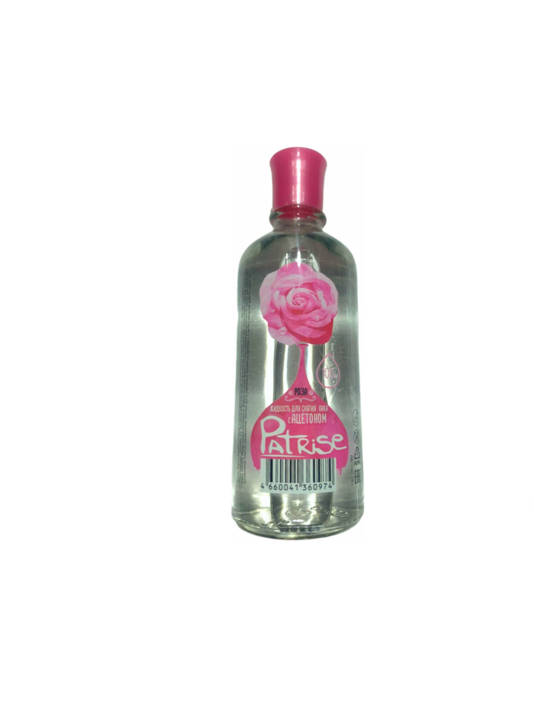 Жидкость д/снятия лака Patrise 110 мл с ацетоном, Роза (винтовая крышка)