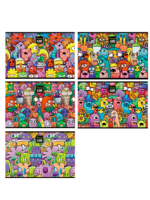 Альбом д/рис. 24л на скобе обл мел картон Ассорти  ассорти 5 видов