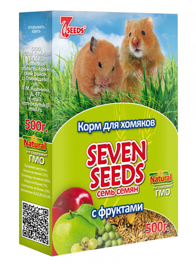 Корм д/хомяков Seven Seeds с фруктами 400г