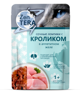 Корм д/кошек Зентера желе с кроликом 75г