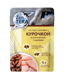 Корм д/кошек Зентера желе с курочкой 75г